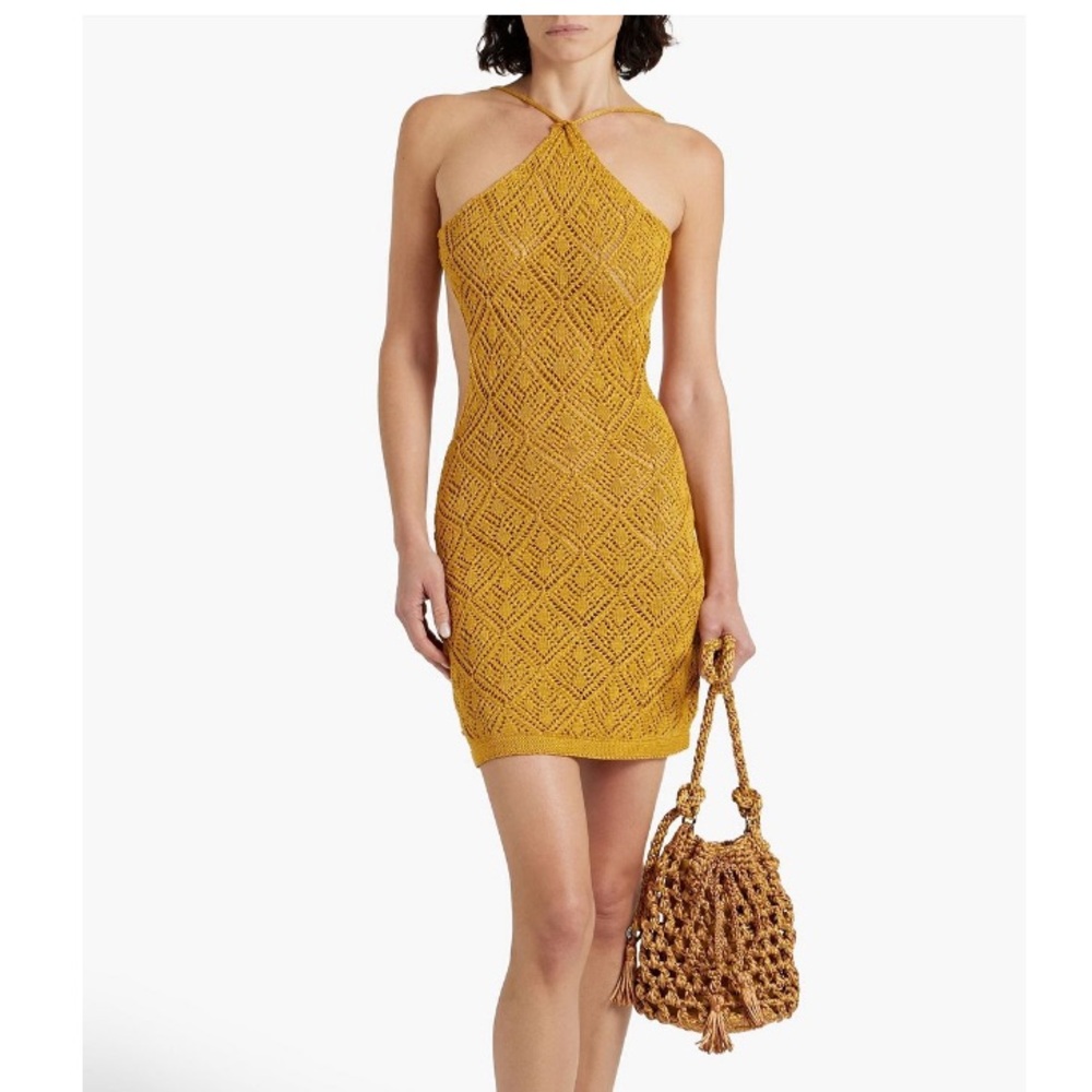 SAVANNAH MORROW THE LABEL
Jamaica open-back crocheted Pima cotton mini dress